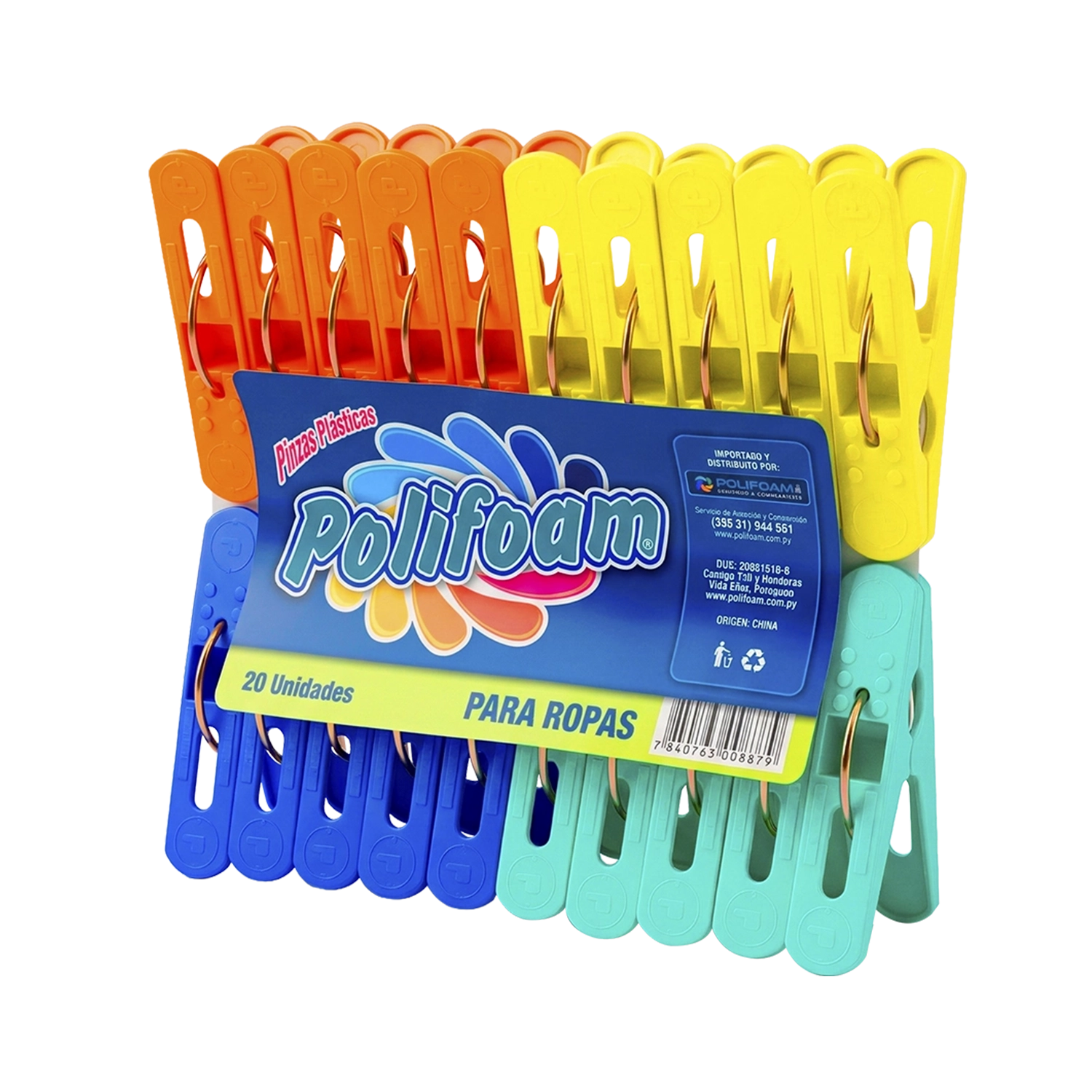Pinzas plásticas para ropas x 20 - Imagen 2
