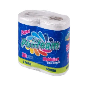 Papel Higienico NEUTRO Hoja simple x 4uni.